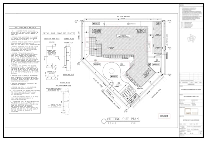 create civil engineering drawing, setting out plan, site layout plan,plot design