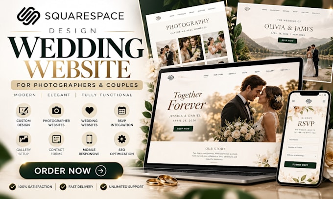 design squarespace wedding website photographer website rsvp wedding website