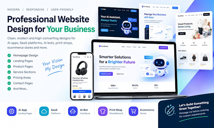 design ai apps ai bots saas deconetwork print shop ecommerce website design