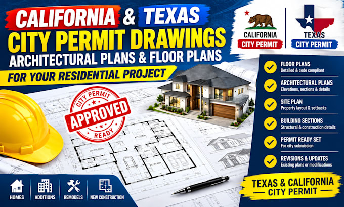 design california city permit and texas permit drawings and floor plans