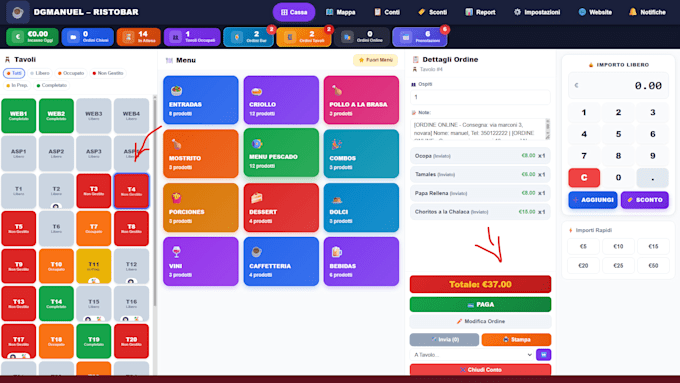 set up an all in one restaurant pos system and website