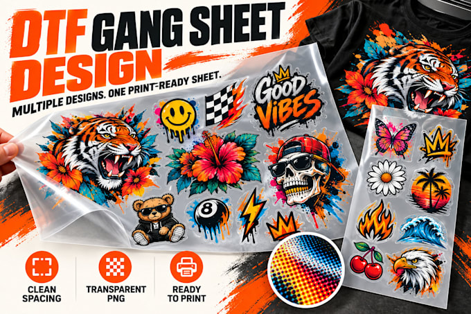 redraw artwork in vector for dtf, dtf and screen printing