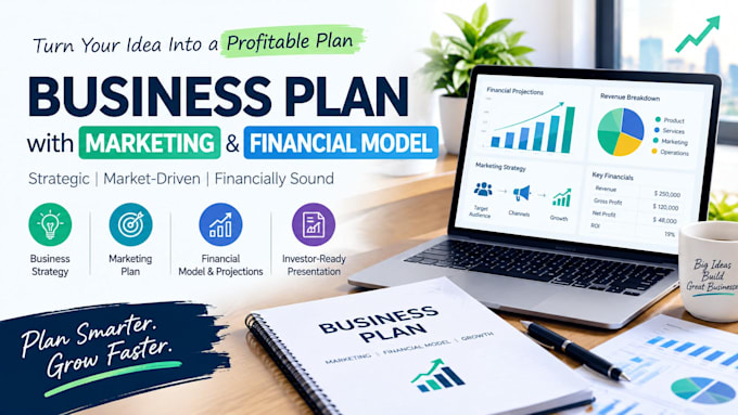 create a business plan with marketing strategy and financial model