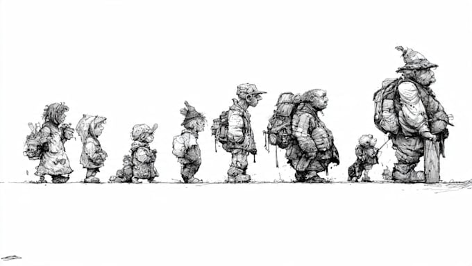 draw ink and pencil illustration for you