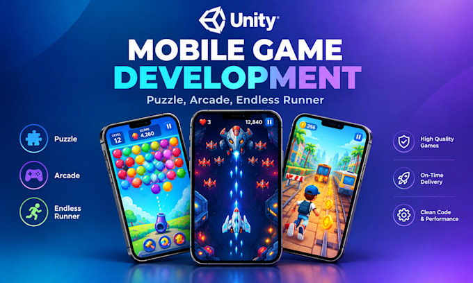 develop your unity mobile puzzle or arcade game