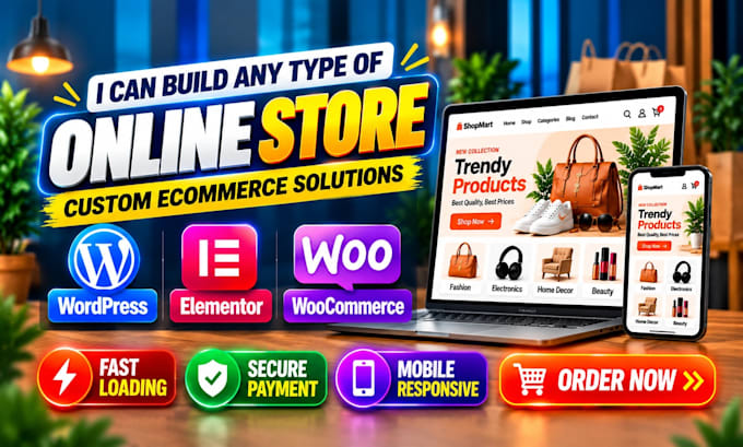 build a professional woocommerce ecommerce website for your online store