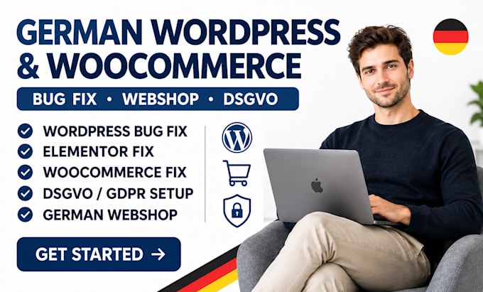 fix german wordpress elementor woocommerce bugs and create dsgvo gdpr webshop