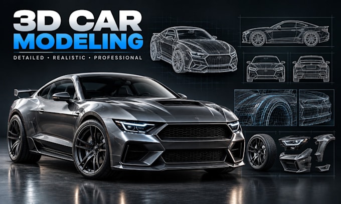 create detailed 3d car models for realistic renders and visualizations