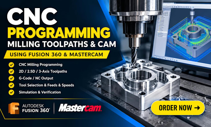 do cnc programming, milling toolpaths and cam using fusion 360 mastercam