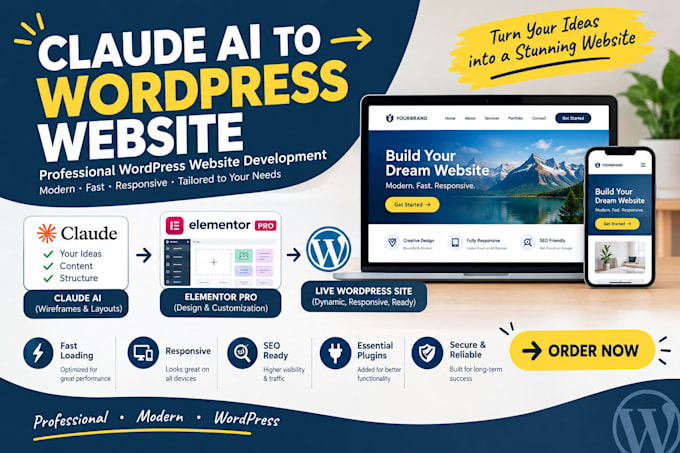 convert claude ai to wordpress website using elementor pro