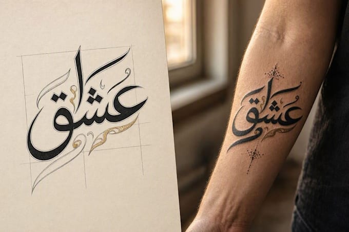 design unique persian arabic calligraphy tattoo