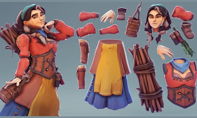 create retro ps1 psx n64 low poly 3d game characters low poly game props assets
