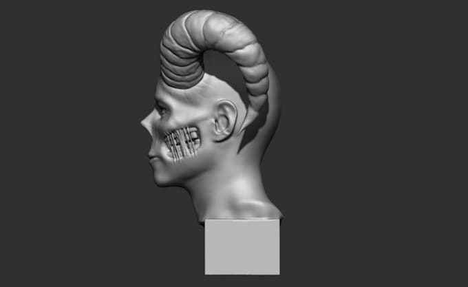 model demon head bust, 3d creature, monster, dnd model for printing, split stl