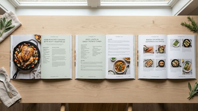 Cookbook recipe book kdp cookbook layout interior design meal plan ...