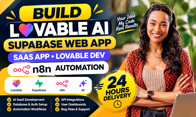 build lovable ai supabase web app saas app lovable dev n8n automation