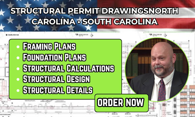 structural engineer permit drawing engineer stamp north carolina south
