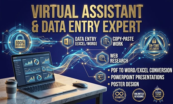 be your virtual assistant for data entry, copy paste work