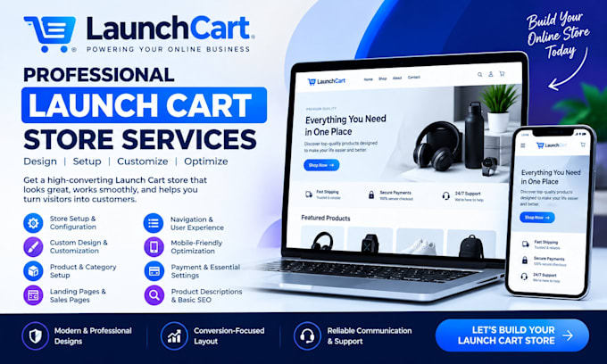 design a responsive launch cart store