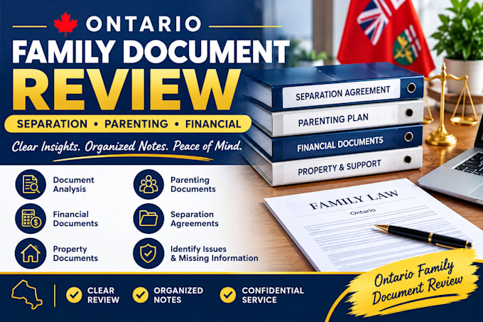 review ontario separation parenting and financial documents
