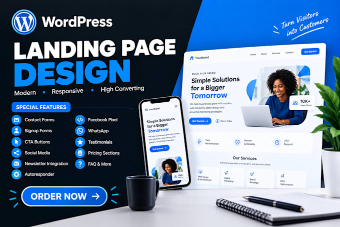 create a high converting landing page for your website wordpress landing page