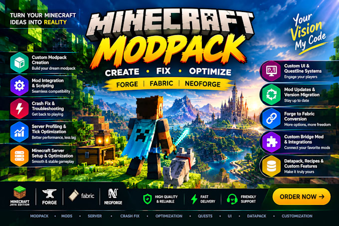 minecraft developer forge fabric server paper smp minecraft modpack scripting