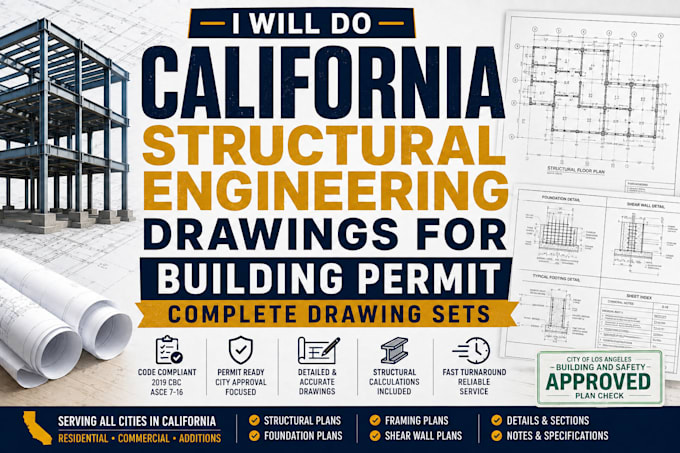 do california structural engineering drawing for building permit drawings sets