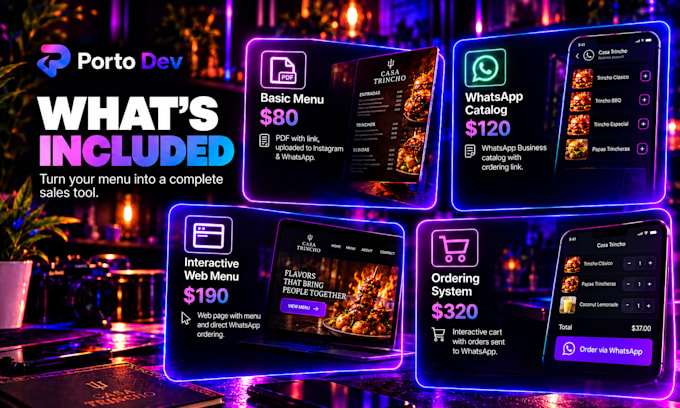 create a digital menu or whatsapp ordering system for your restaurant