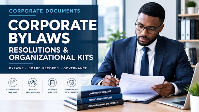 prepare corporate bylaws, resolutions and organizational documents