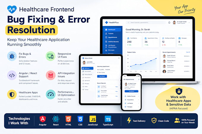 fix bugs, errors and blockers in your healthcare frontend