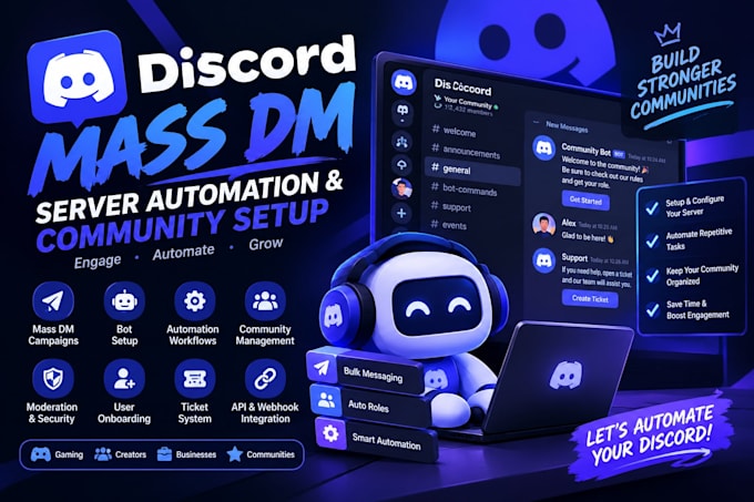 discord mass dm server automation bots and community setup