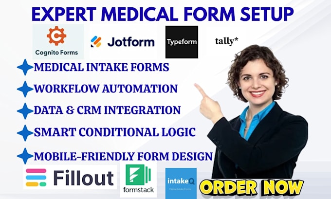 create online forms and surveys for medical with integration automation workflow