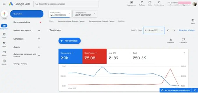 set up and optimize google ads search campaign for PPC