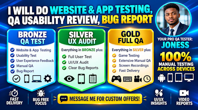 do website testing app testing user testing qa usability review bug report