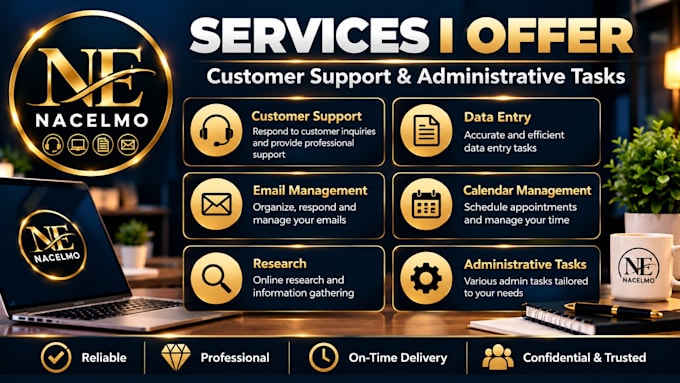 be your virtual assistant for admin, customer support and data entry