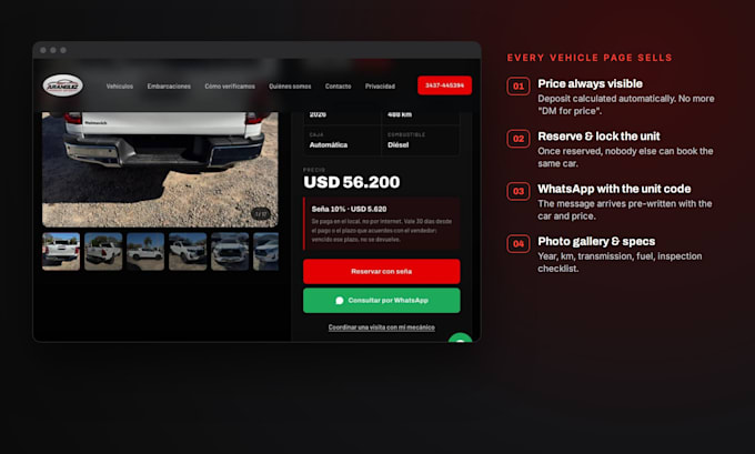 build a car dealership website with inventory and reservation system