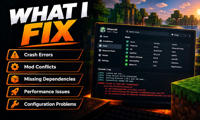 fix and optimize your minecraft modpack