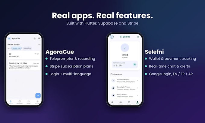 develop a cross platform mobile app with flutter and supabase