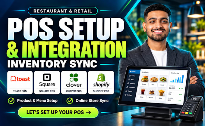 setup toast pos square pos clover pos shopify pos inventory sync pos integration