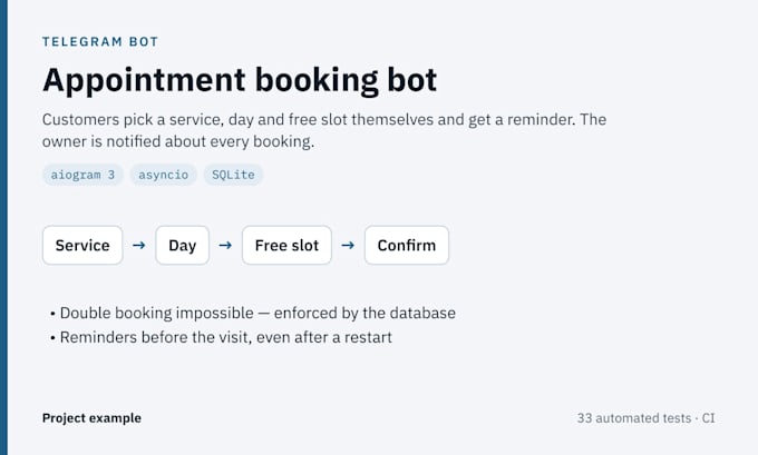 develop a custom telegram bot in python