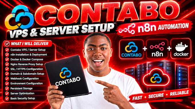 setup contabo vps, contabo server, contabo n8n automation