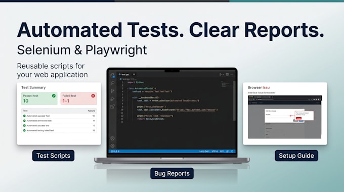 automated UI testing scripts for web apps with selenium playwright and e2e tests