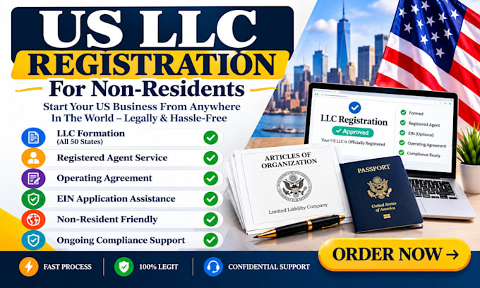 do US llc registration, llc formation and ein for non residents