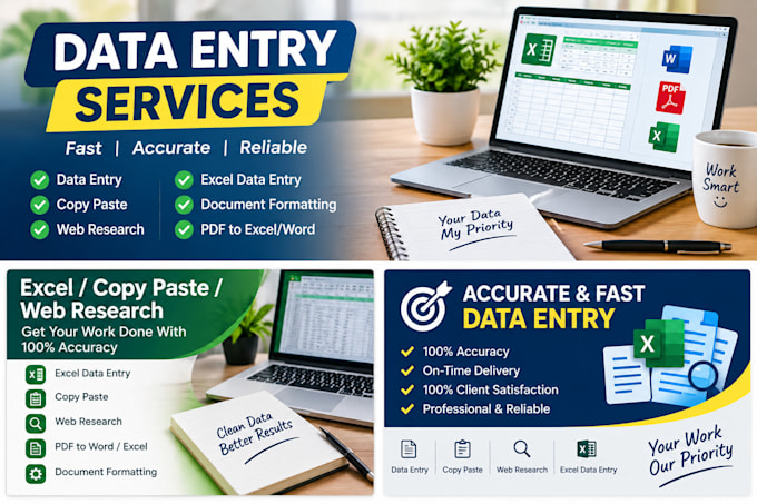 do accurate data entery copy paste and web researching
