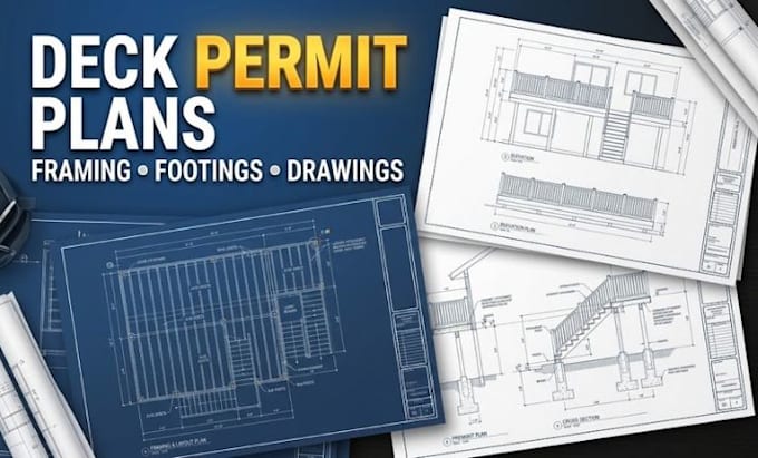 organize deck permit plans and residential deck drawings