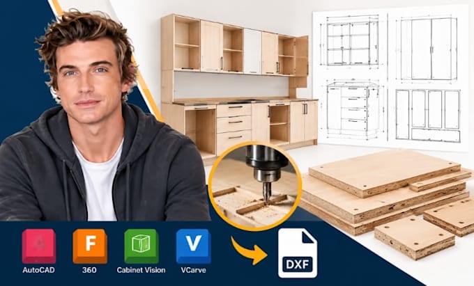 cnc kitchen cabinet dxf, cabinet cutting files for kitchen manufacturing