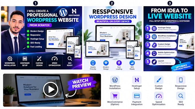 create a professional wordpress website from scratch