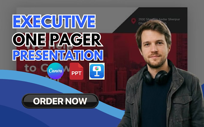 do one pager presentation, executive summary, company profile or business flyer