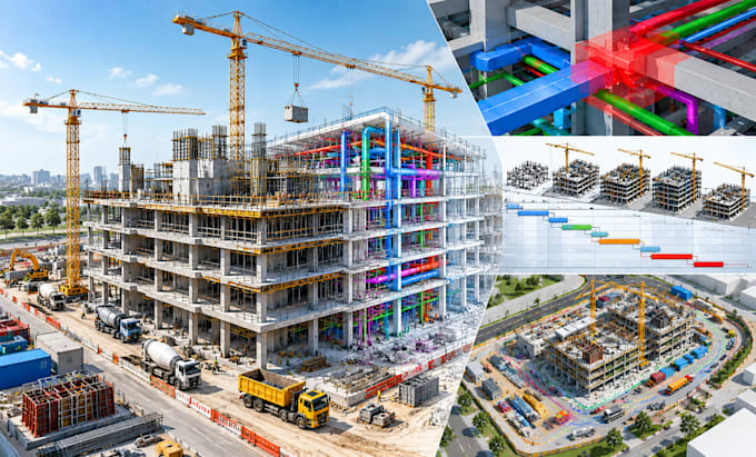 create 4d 5d bim construction simulation and coordination