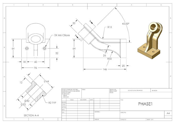 create 3d design from 2d cad or drawing or hand sketch