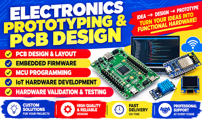 electronics prototyping pcb design embedded firmware mcu iot hardware validation